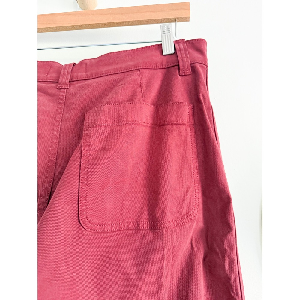 Madewell | Emmett Wide-Leg Patch Pocket Pants Claret Red Burgundy | Sz 29 - Picture 8 of 11